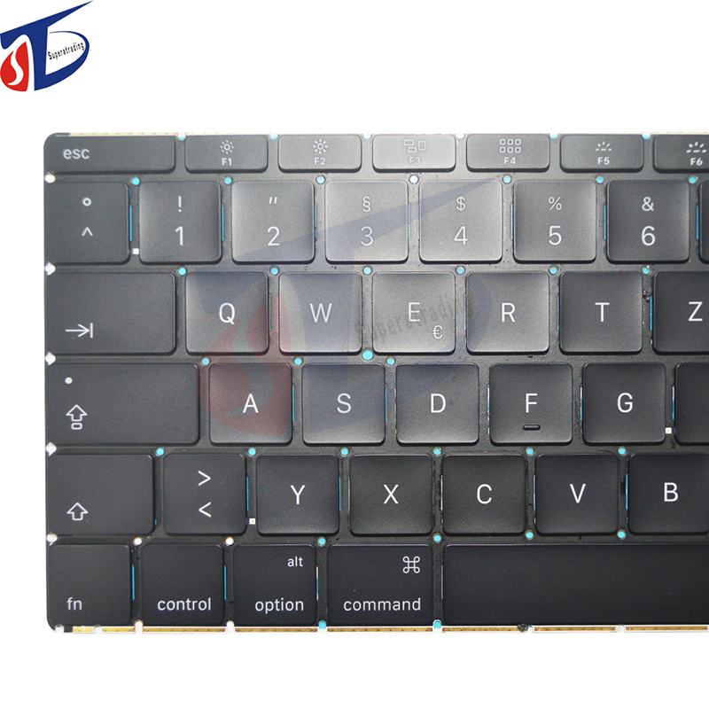Ersättning av tyska tangentbordet A1534 utan bakgrundsbelyst för Apple MacBook Retina 12 '' A1534 2015 tangentbord